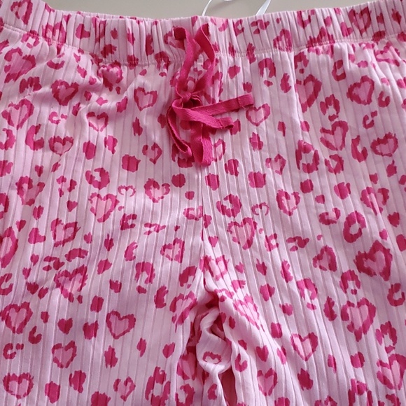 Joyspun pink ribbed heart pj's size L - Picture 5 of 8